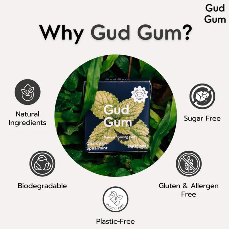 Charcoal Mint Gud Gum - Plastic Free Chewing Gums