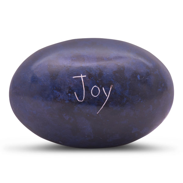 Stone Engraved Pebble Paper Weight - Joy
