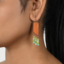 Handcrafted Copper with Coloured Beads Earring