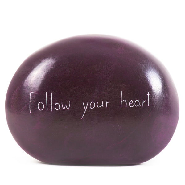 Follow Your Heart Stone Engraved Pebble