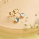 Handcrafted Brass Green Stone Stud Earring