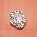 Hand carved block fridge magnet - Peacock design