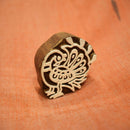 Hand carved block fridge magnet - Peacock design