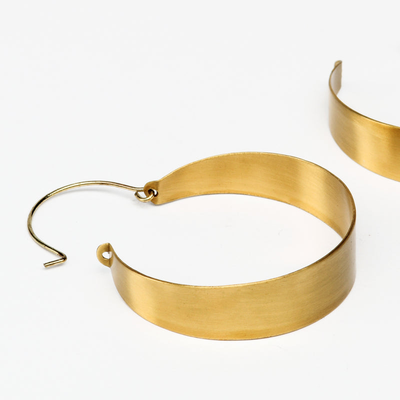 Loop Shaped Handcrafted Brass Textured Earring