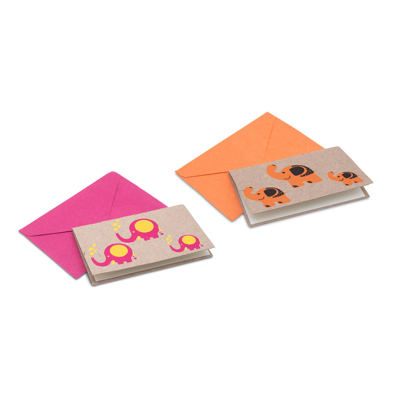 Elephant Poo Paper Greeting Card Set of 2