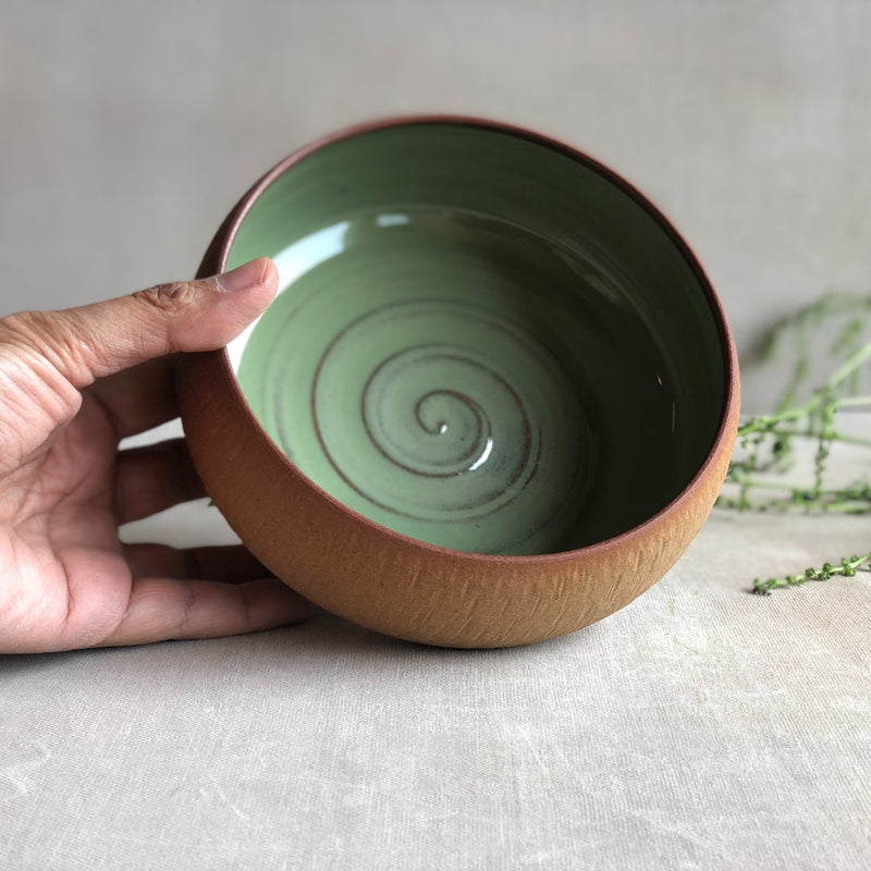 Ceramic Sea Green Handcrafted Salad Bowl