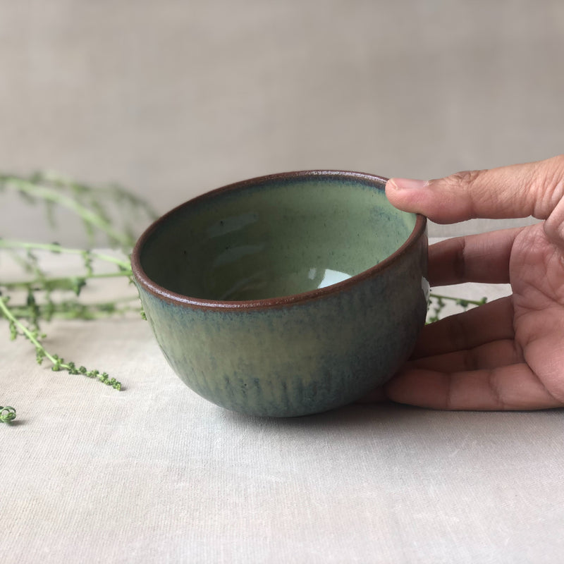 Ceramic Green Handcrafted Nashta Bowl