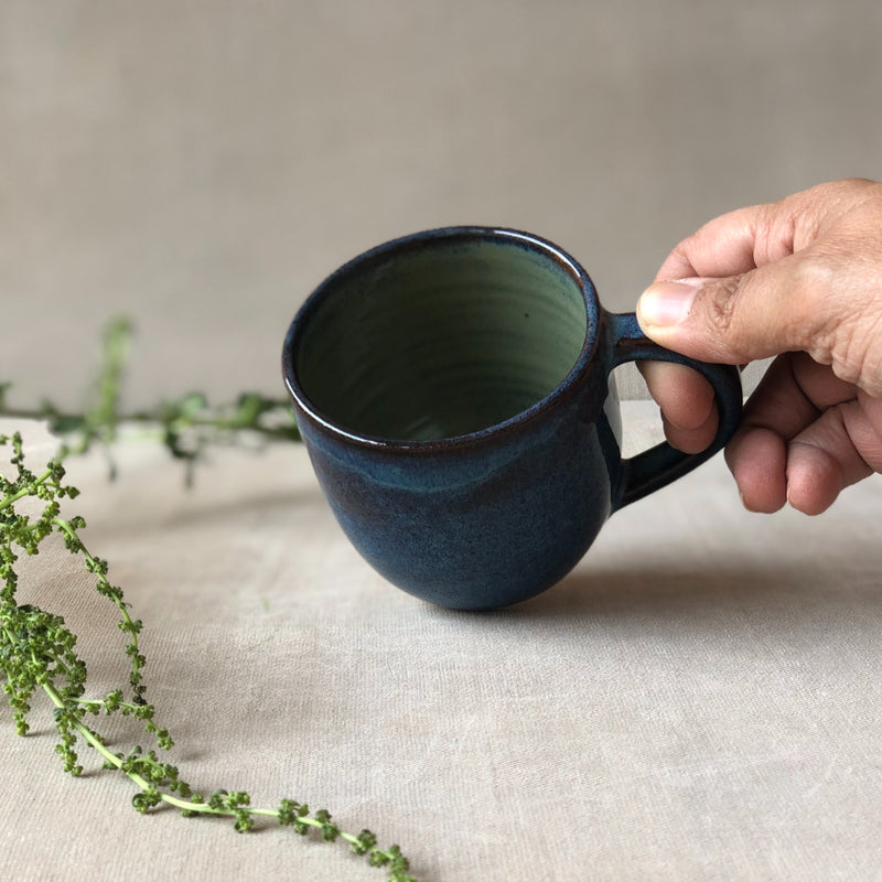 Ceramic Blue Handcrafted Mug Small