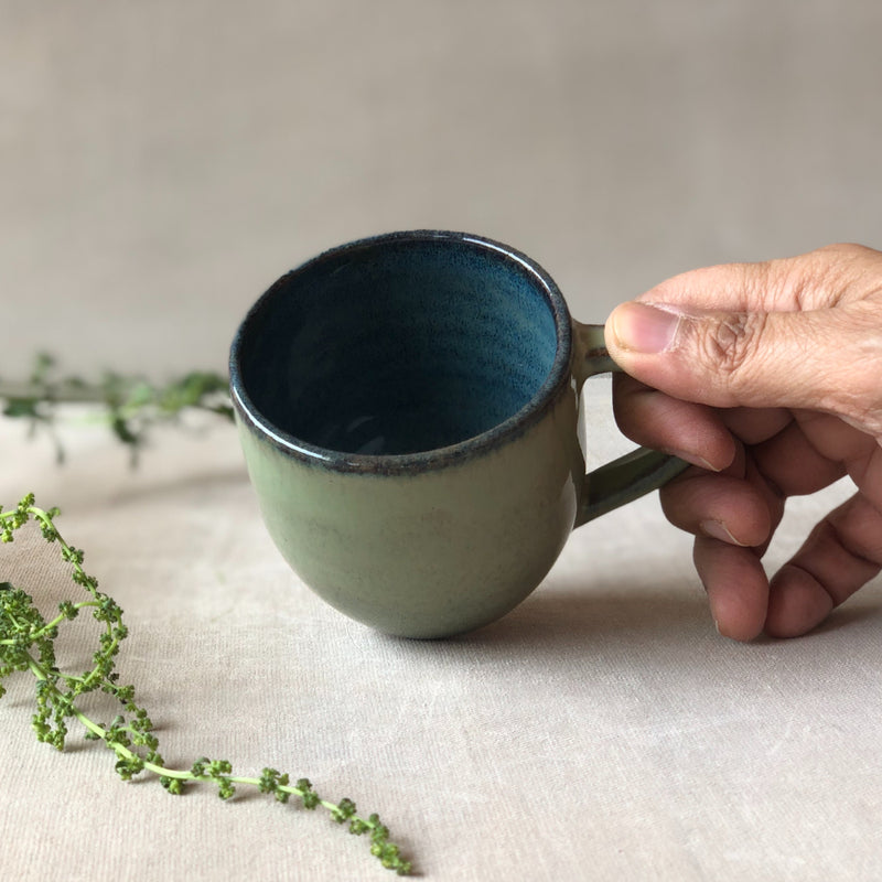 Ceramic Green Handcrafted Mug Small