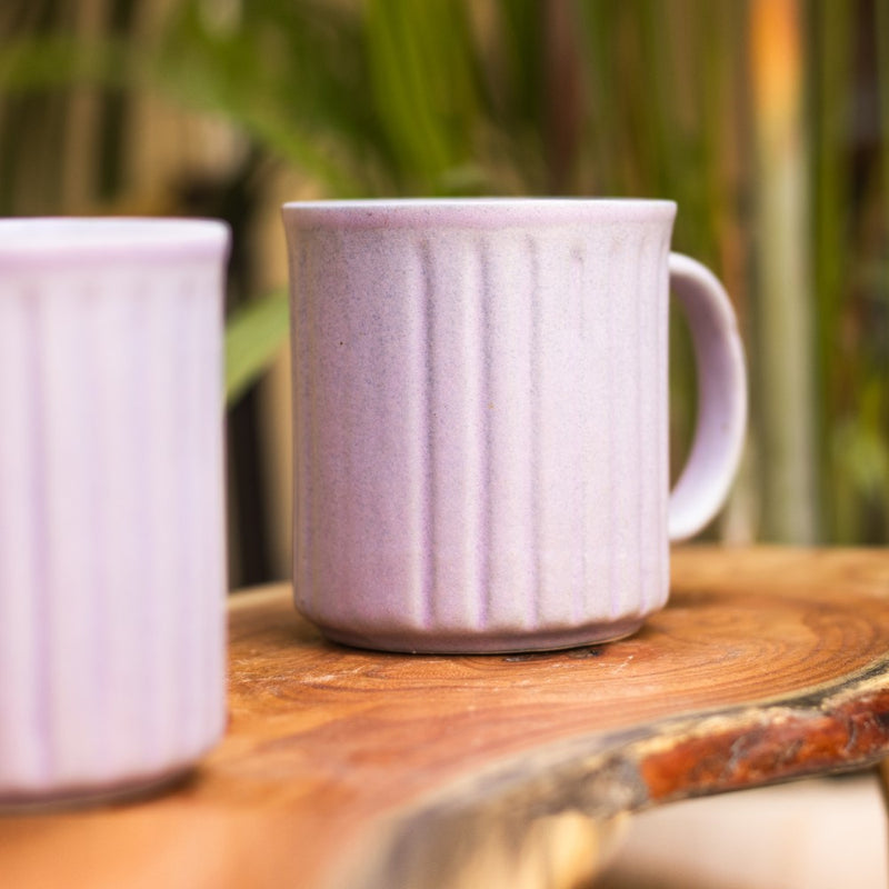Ceramic Handcrafted Lavender Mug- Set of two