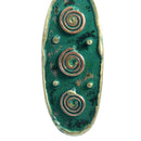 Handcrafted Green Three Circles Textured Earring
