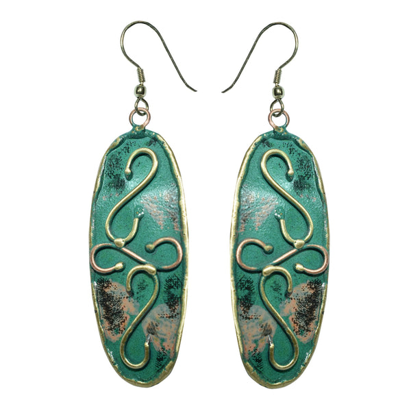 Handcrafted Green Textured Earring