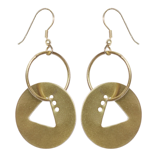 Handcrafted Brass Circles and Triangle Earring