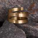 Handcrafted Brass Two Layered Hammered Handcuff