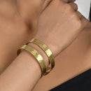 Handcrafted Brass Two Layered Hammered Handcuff