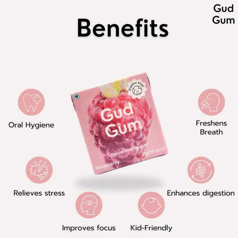 Raspberry Gum - Plastic Free Chewing Gums