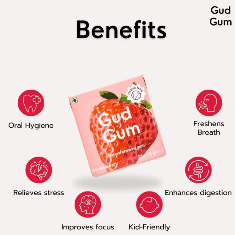Strawberry Gum - Plastic Free Chewing Gums