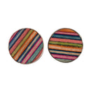 Handcrafted Multicolored Brass Wood Circle Earring