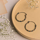 Handcrafted Blue Copper Hoops Earring