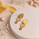 Wave Pattern Handcrafted Brass Textured Earring