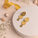 Wave Pattern Handcrafted Brass Textured Earring