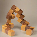 Handmade Wooden Puzzle- Snake Cube Puzzle for Kids