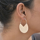 Handcrafted Brass Silver Hoops Earring