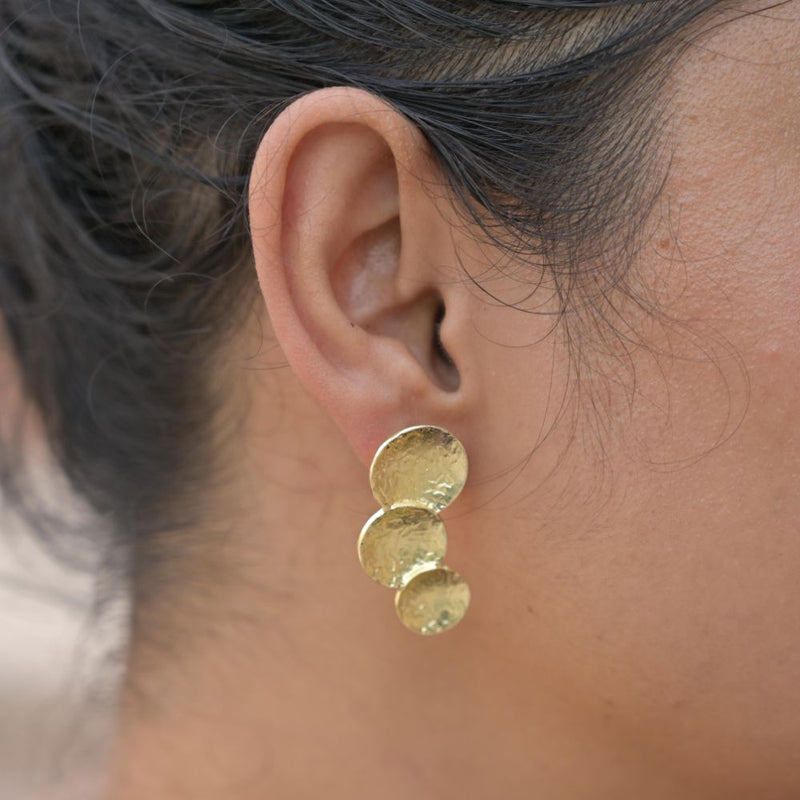 Handcrafted Brass Stud Earring