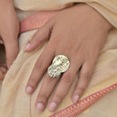Handcrafted Two Disc Brass Hammered Finger Ring