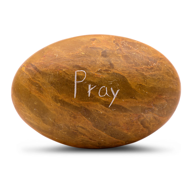 Stone Engraved Pebble Paper Weight - Hope Pray Smile