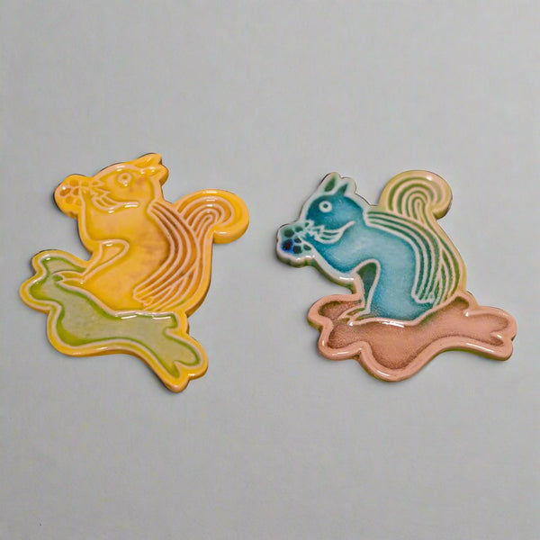 Handcrafted Ceramic Fridge Magnet Squirrel design