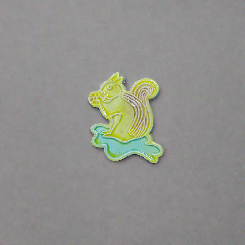 Handcrafted Ceramic Fridge Magnet Squirrel design