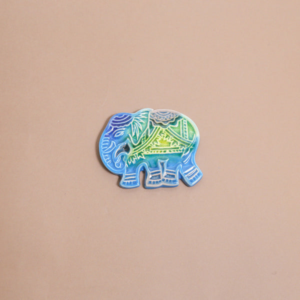 Handcrafted Ceramic Fridge Magnet- Elephant design