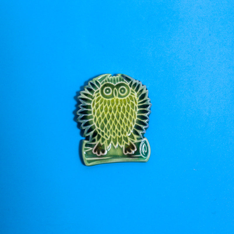 Handcrafted Ceramic Fridge Magnet- Owl design