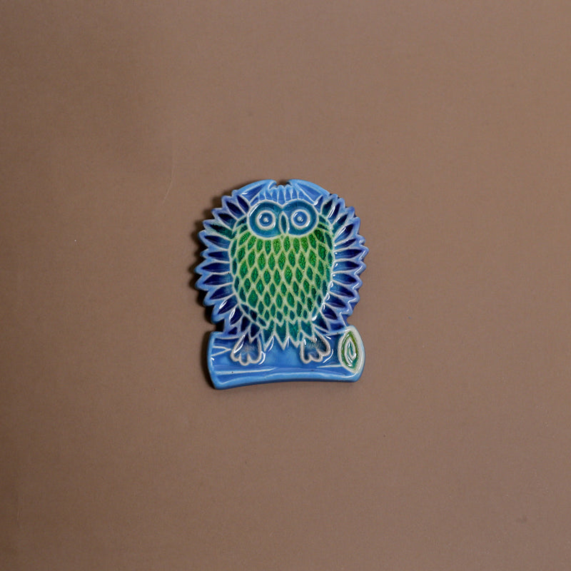 Handcrafted Ceramic Fridge Magnet- Owl design