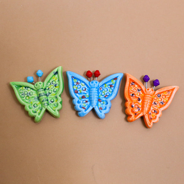 Handcrafted Ceramic Fridge Magnet- Butterfly design