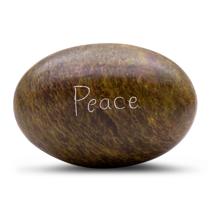 Stone Engraved Pebble Paper Weight - Joy Gratitude Peace