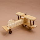 Handcrafted Wooden Biplane
