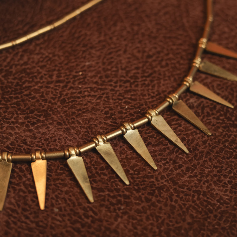 Handcrafted Brass Necklace with Tribal Design