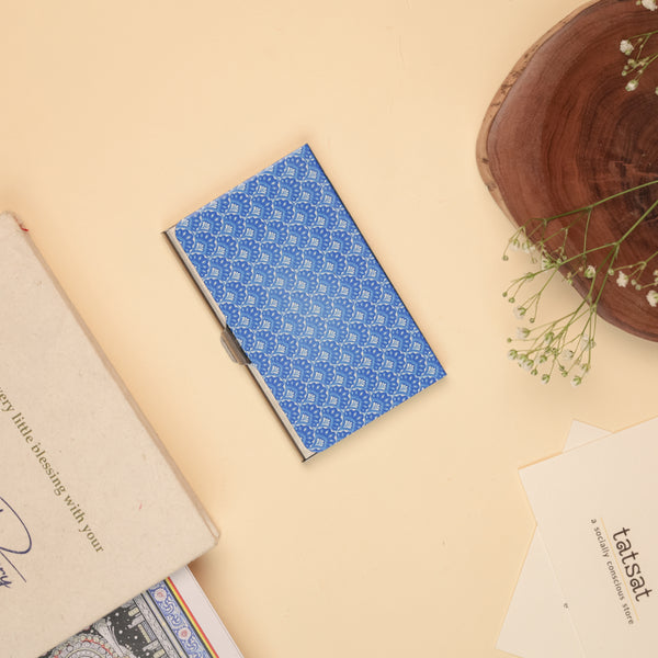 Blue Floral Visiting Card Holder