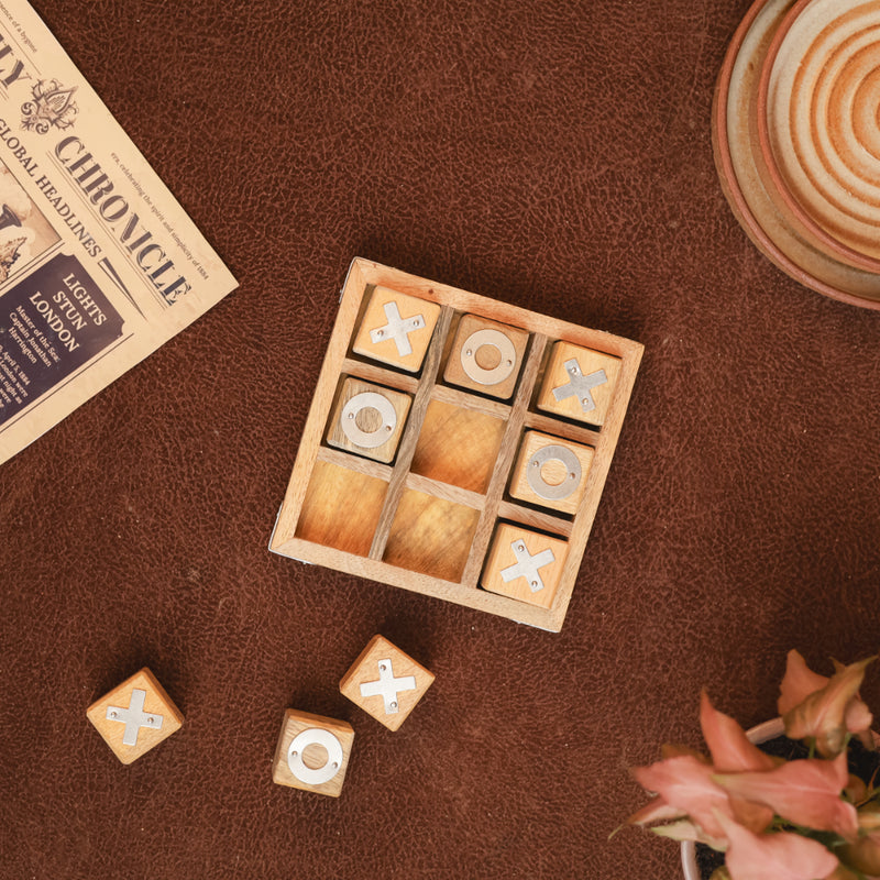 Handmade Wooden Tic Tac Toe Game
