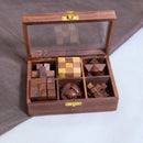 Brain Teaser Puzzle Set- 6 Wooden Mechanical Puzzles