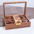 Brain Teaser Puzzle Set- 6 Wooden Mechanical Puzzles