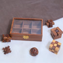 Brain Teaser Puzzle Set- 6 Wooden Mechanical Puzzles