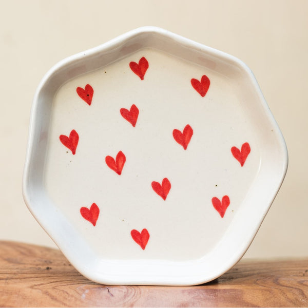 Ceramic Handcrafted Platter- Heart Design