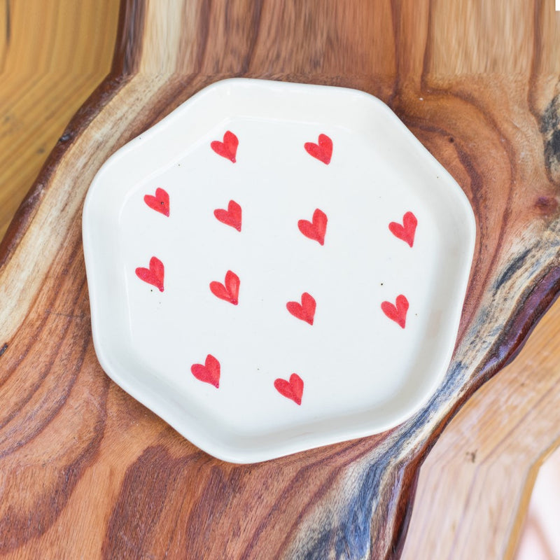 Ceramic Handcrafted Platter- Heart Design
