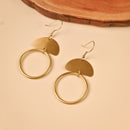 Half and Full Circle Brass Earring