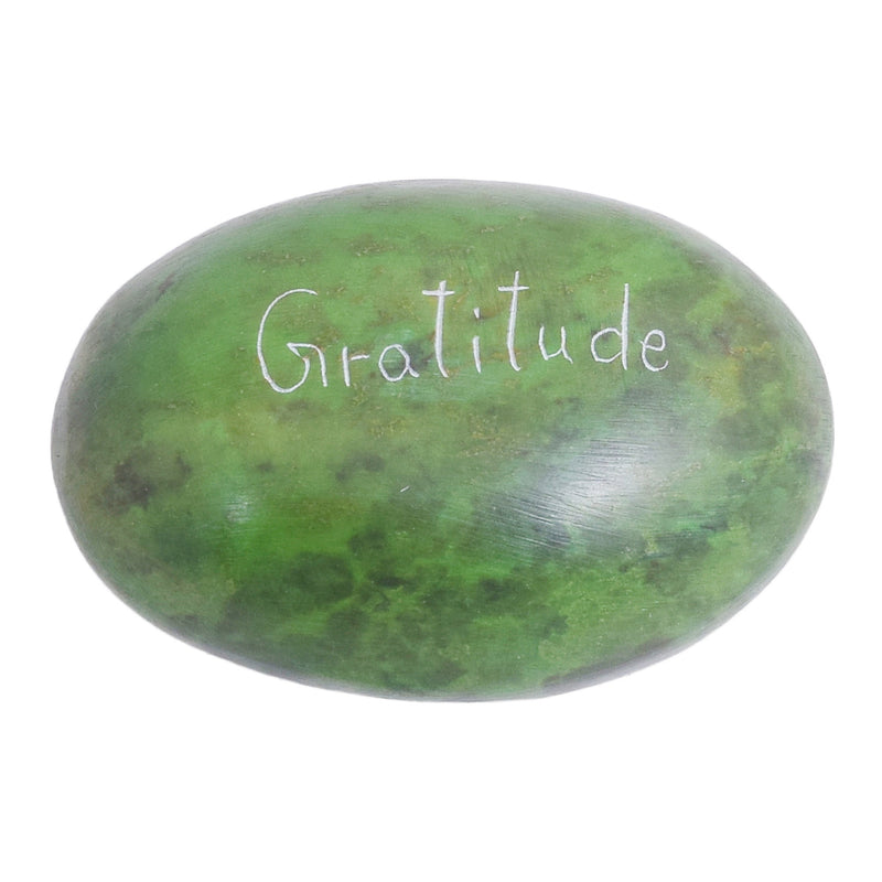 Stone Engraved Pebble Paper Weight - Gratitude