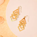 Handcrafted Brass Rhombus Design Earring