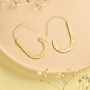 Handcrafted Brass U Shape Hammered Earring